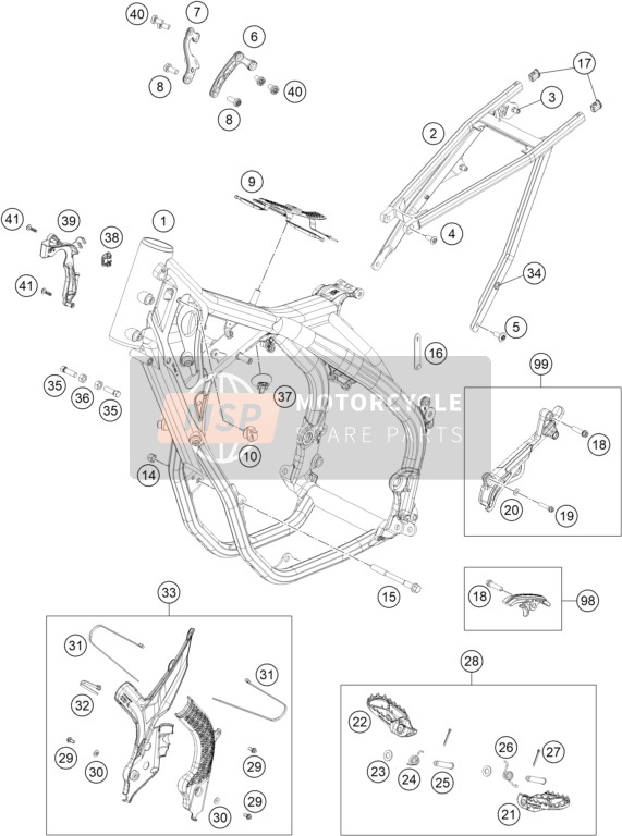 KTM 500 EXC-F Six Days EU 2021 Cuadro para un 2021 KTM 500 EXC-F Six Days EU