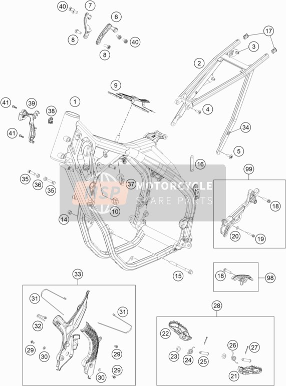 KTM 500 XCF-W US 2020 Frame for a 2020 KTM 500 XCF-W US