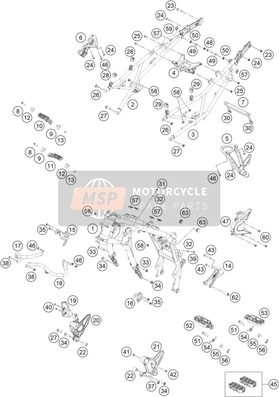 KTM 790 Adventure R Rally US 2020 Frame voor een 2020 KTM 790 Adventure R Rally US