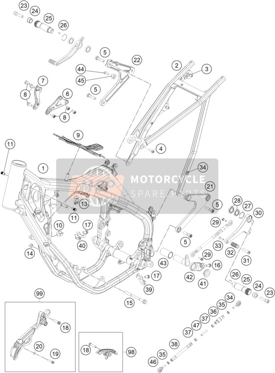 KTM RC4 R 2020 Frame for a 2020 KTM RC4 R