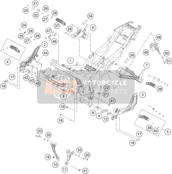 KTM RC 200, black, w/o ABS - CKD PH 2020 Frame for a 2020 KTM RC 200, black, w/o ABS - CKD PH