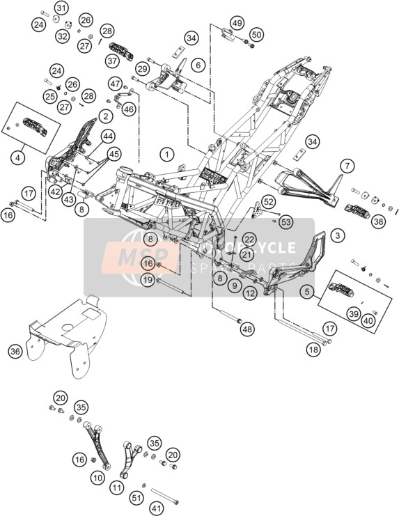 KTM RC 390, white CN 2020 Cadre pour un 2020 KTM RC 390, white CN