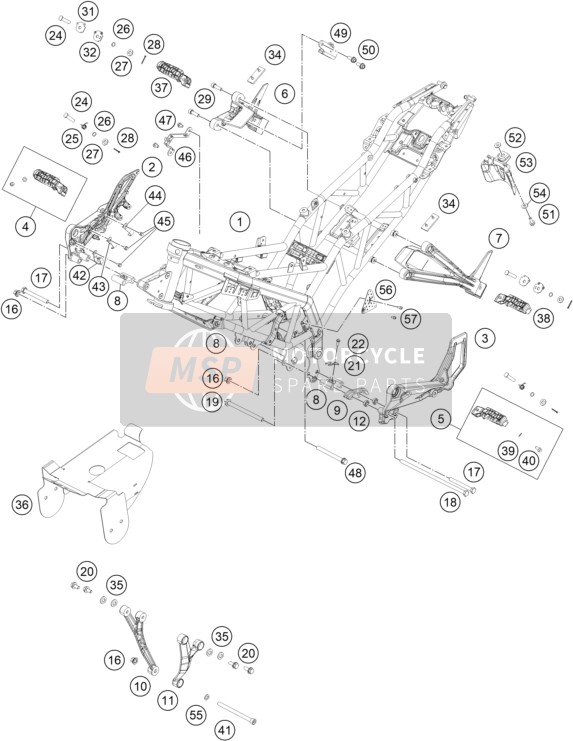 KTM RC 390, white - B.D. EU 2020 Frame voor een 2020 KTM RC 390, white - B.D. EU