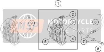 KTM 125 Duke, white - B.D. EU 2020 Pinza freno anteriore per un 2020 KTM 125 Duke, white - B.D. EU