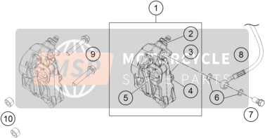 KTM 390 Duke, orange - CKD PH 2020 Étrier de frein avant pour un 2020 KTM 390 Duke, orange - CKD PH