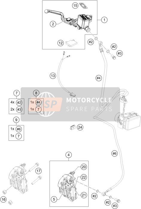 KTM RC 390, white CN 2020 Étrier de frein avant pour un 2020 KTM RC 390, white CN