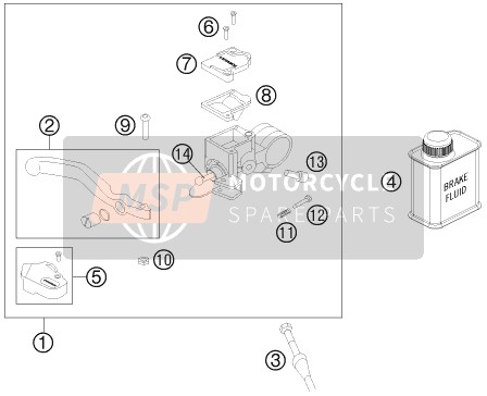 KTM 50 SX EU 2020 Front Brake Control for a 2020 KTM 50 SX EU