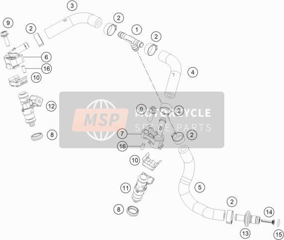 KTM 150 XC-W TPI US 2020 Fuel Distributor for a 2020 KTM 150 XC-W TPI US