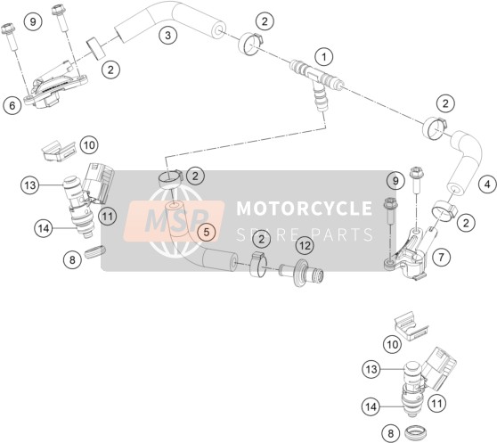 KTM 300 XC TPI US 2020 Fuel Distributor for a 2020 KTM 300 XC TPI US