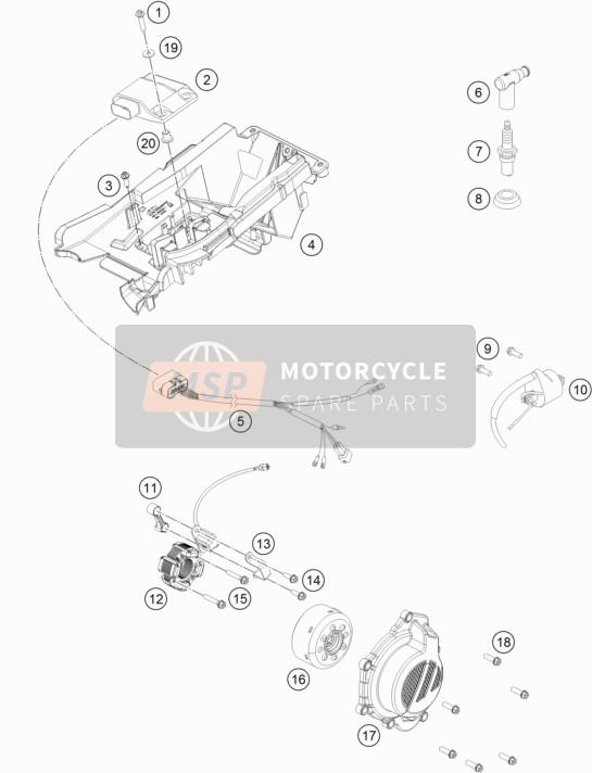 KTM 125 SX EU 2020 Système de mise à feu pour un 2020 KTM 125 SX EU