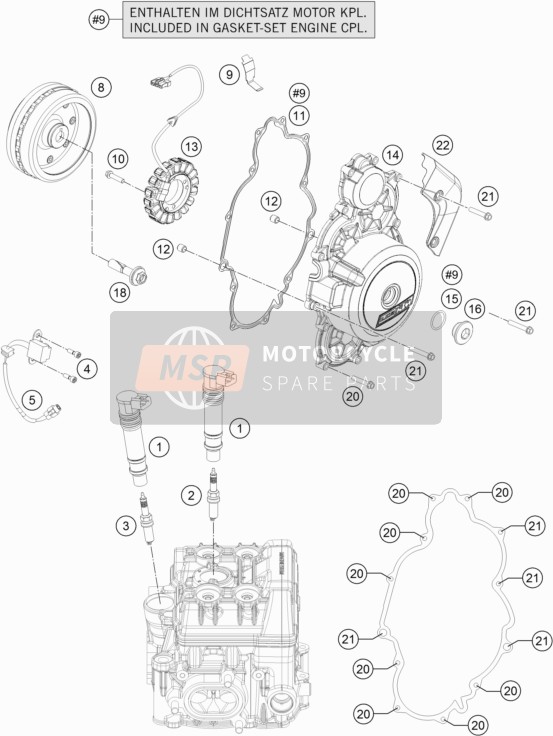 KTM 1290 Super Adventure S, silver US 2020 Ignition System for a 2020 KTM 1290 Super Adventure S, silver US