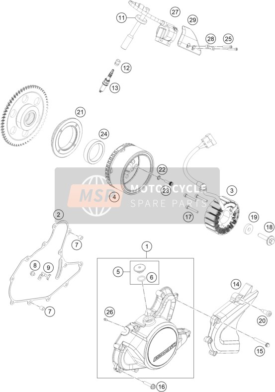KTM 200 Duke, orange, ABS-IKD AR 2020 Ignition System for a 2020 KTM 200 Duke, orange, ABS-IKD AR