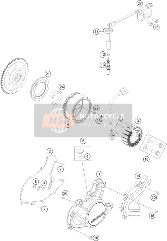 KTM 200 Duke, white, ABS - CKD BR 2020 Sistema di accensione per un 2020 KTM 200 Duke, white, ABS - CKD BR