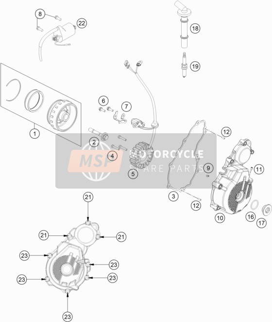 KTM 250 EXC-F EU 2021 Zündanlage für ein 2021 KTM 250 EXC-F EU