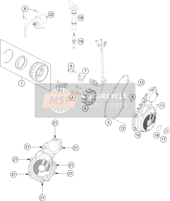 KTM 250 SX-F EU 2020 Sistema di accensione per un 2020 KTM 250 SX-F EU