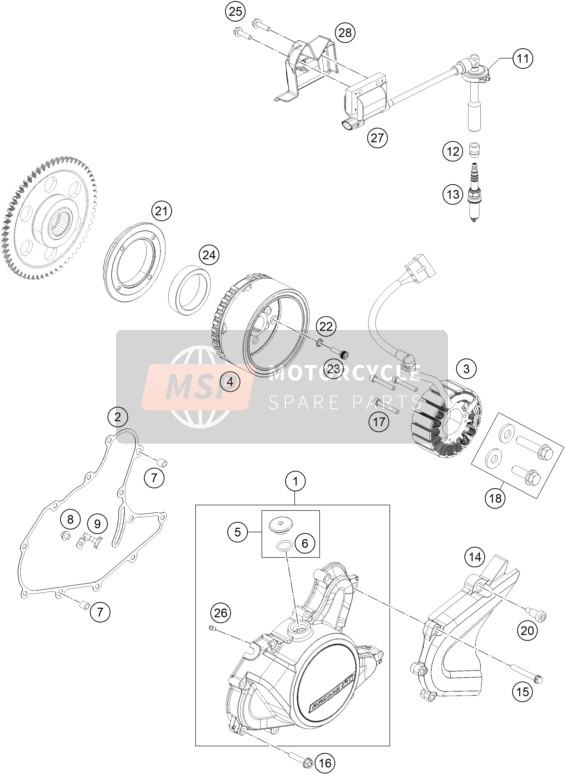 KTM RC 125, grey EU 2020 Ignition System for a 2020 KTM RC 125, grey EU