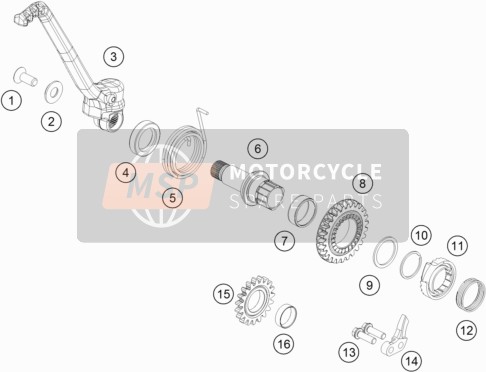 KTM 125 SX US 2020 Démarreur au pied pour un 2020 KTM 125 SX US