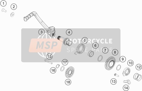 KTM 250 SX US 2020 Démarreur au pied pour un 2020 KTM 250 SX US