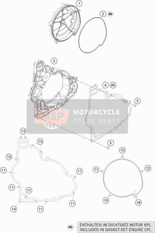KTM 1050 ADVENTURE ABS Europe 2015 Koppelingsdeksel voor een 2015 KTM 1050 ADVENTURE ABS Europe