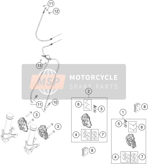 KTM 1050 ADVENTURE ABS Europe 2015 Étrier de frein avant pour un 2015 KTM 1050 ADVENTURE ABS Europe