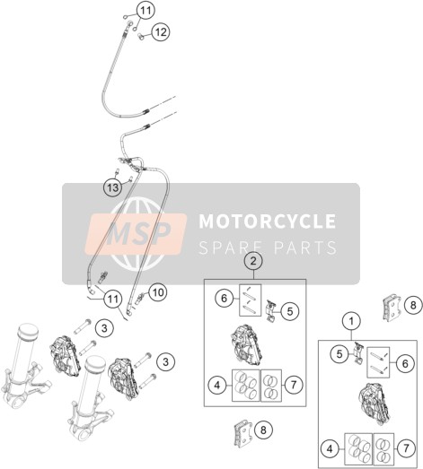 KTM 1050 ADVENTURE ABS Europe 2015 Front Brake Caliper for a 2015 KTM 1050 ADVENTURE ABS Europe