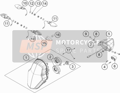 60314040100, Rear Light, KTM, 0