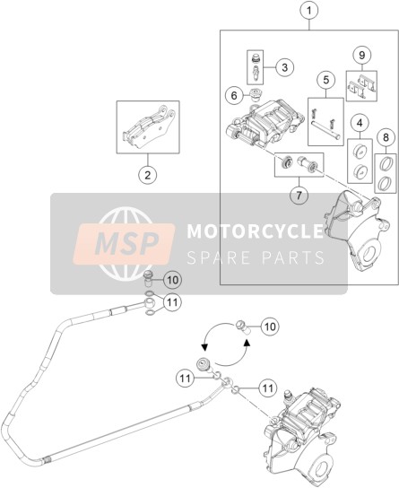 KTM 1050 ADVENTURE ABS Europe 2015 Rear Brake Caliper for a 2015 KTM 1050 ADVENTURE ABS Europe