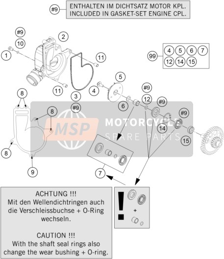 KTM 1050 ADVENTURE ABS Europe 2015 Water Pump for a 2015 KTM 1050 ADVENTURE ABS Europe