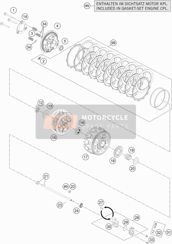 KTM 1050 ADVENTURE ABS Europe 2016 Embrayage pour un 2016 KTM 1050 ADVENTURE ABS Europe