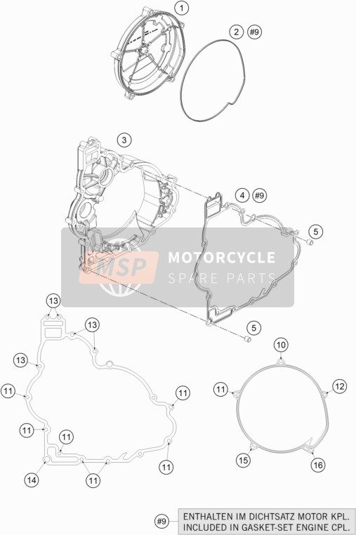 KTM 1050 ADVENTURE ABS Europe 2016 Clutch Cover for a 2016 KTM 1050 ADVENTURE ABS Europe