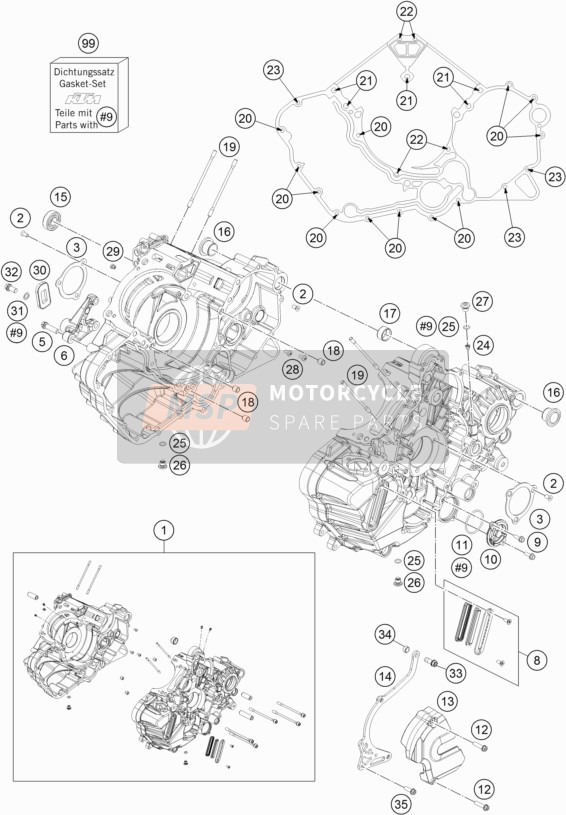 KTM 1050 ADVENTURE ABS Europe 2016 Engine Case for a 2016 KTM 1050 ADVENTURE ABS Europe