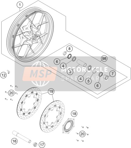 KTM 1050 ADVENTURE ABS Australia 2016 Front Wheel for a 2016 KTM 1050 ADVENTURE ABS Australia