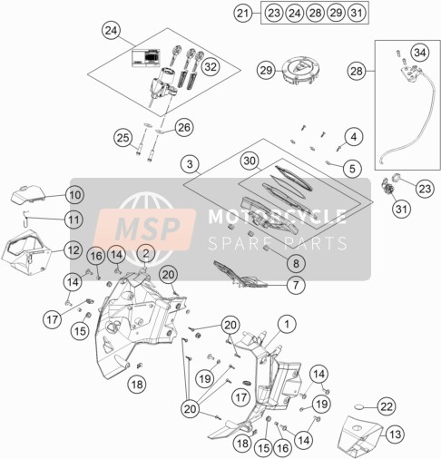 KTM 1050 ADVENTURE ABS Australia 2016 Instruments / Système de verrouillage pour un 2016 KTM 1050 ADVENTURE ABS Australia