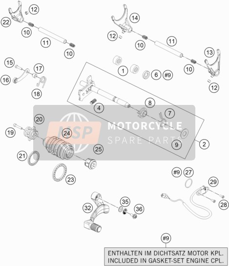 KTM 1050 ADVENTURE ABS Europe 2016 Mécanisme de changement de vitesse pour un 2016 KTM 1050 ADVENTURE ABS Europe