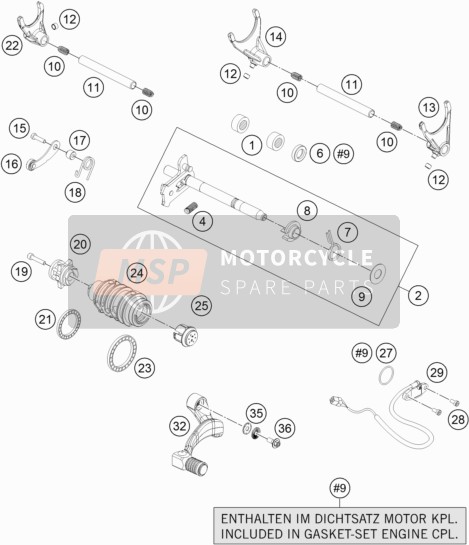 KTM 1050 ADVENTURE ABS CKD Malaysia 2016 Schakelmechanisme voor een 2016 KTM 1050 ADVENTURE ABS CKD Malaysia