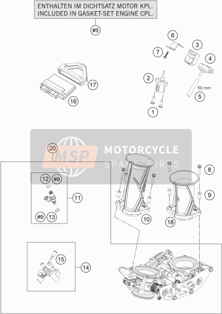 KTM 1050 ADVENTURE ABS CKD Malaysia 2016 Throttle Body for a 2016 KTM 1050 ADVENTURE ABS CKD Malaysia