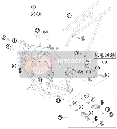 0019080206S, Flat Head Screw M. ISA45 M8X20, KTM, 3