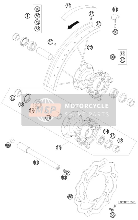 00050000910, Spoke Kit Front ''19'', KTM, 0
