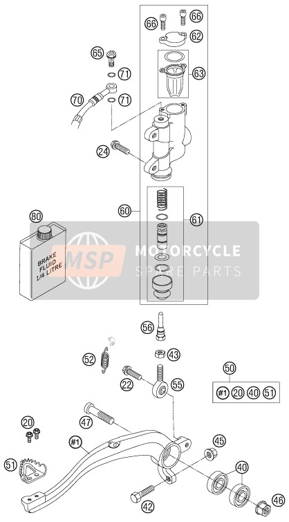 KTM 105 SX USA 2008 Rear Brake Control for a 2008 KTM 105 SX USA