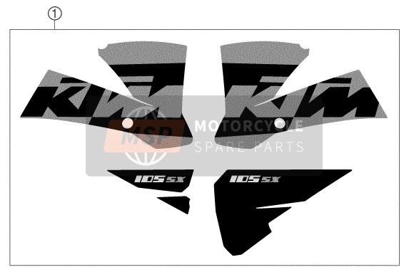 KTM 105 SX Europe 2004 Decal for a 2004 KTM 105 SX Europe