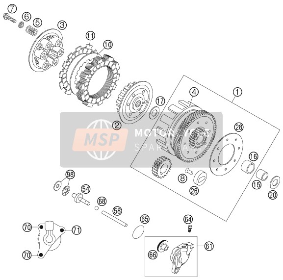 KTM 105 SX Europe 2006 Embrague para un 2006 KTM 105 SX Europe