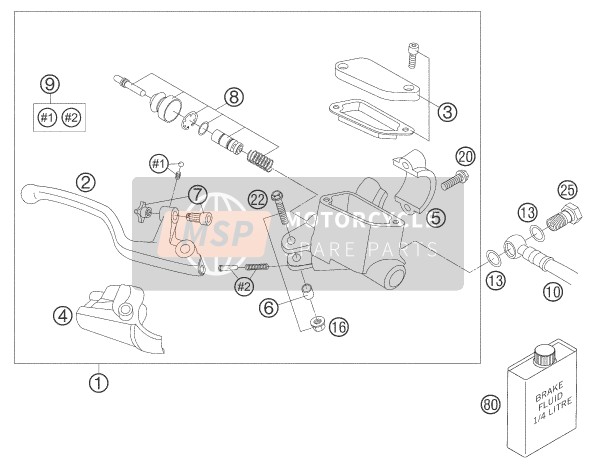 KTM 105 SX Europe 2006 Front Brake Control for a 2006 KTM 105 SX Europe