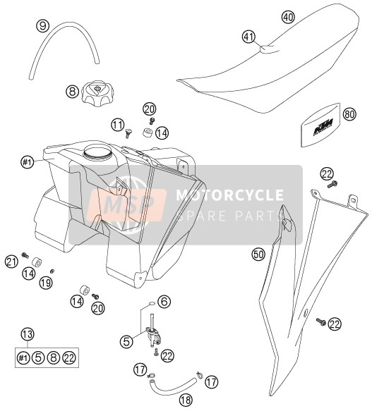 KTM 105 SX Europe 2006 Carro armato, posto a sedere per un 2006 KTM 105 SX Europe