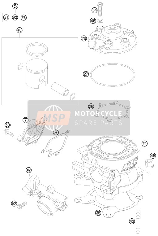 KTM 105 SX USA 2010 ZYLINDER für ein 2010 KTM 105 SX USA