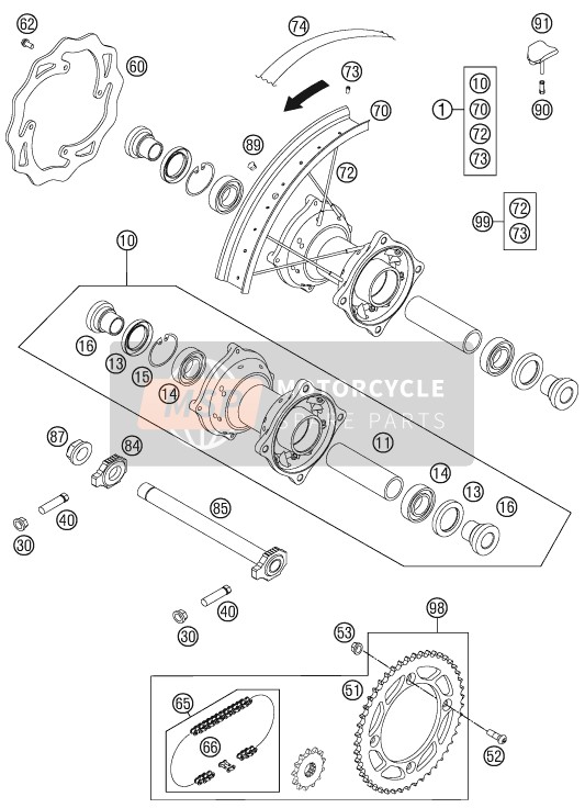 72510060000, Rem Disk Achter, KTM, 2