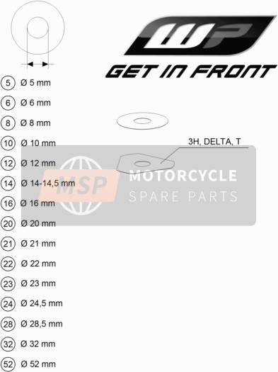 KTM 105 SX USA 2011 WP SHIMS Per l'impostazione per un 2011 KTM 105 SX USA