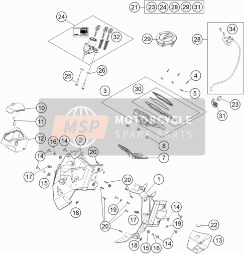 KTM 1090 Adventure China 2016 Instruments / Système de verrouillage pour un 2016 KTM 1090 Adventure China