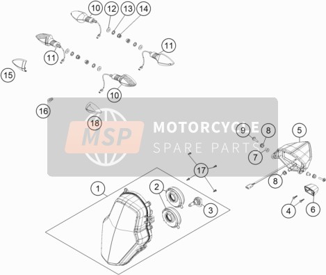 78114027000, Flasher Lens Fro.L/S-REAR R/s, KTM, 1