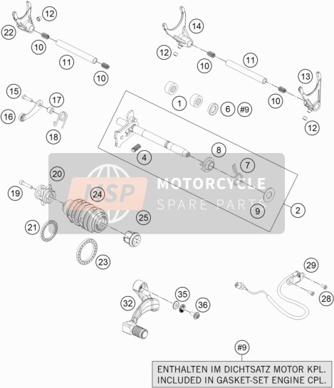 KTM 1090 Adventure Europe 2017 Schakelmechanisme voor een 2017 KTM 1090 Adventure Europe