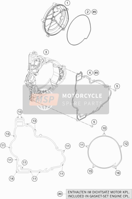 KTM 1090 Adventure L Europe 2018 Koppelingsdeksel voor een 2018 KTM 1090 Adventure L Europe